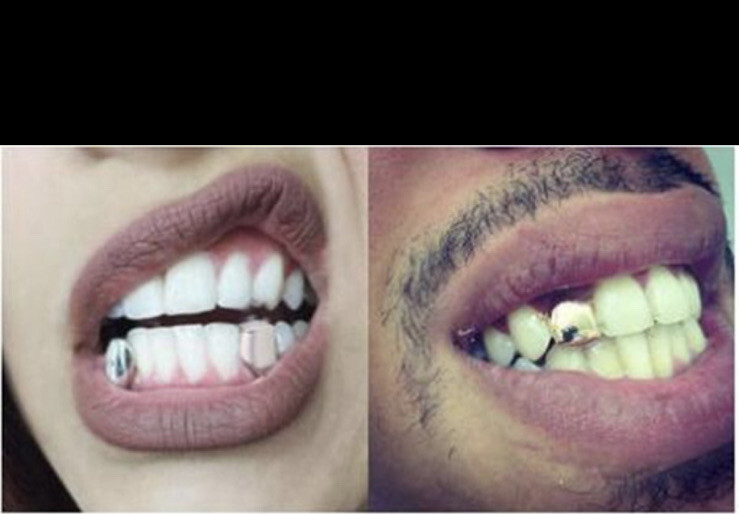 Gold Grillz Mouth Teeth, single