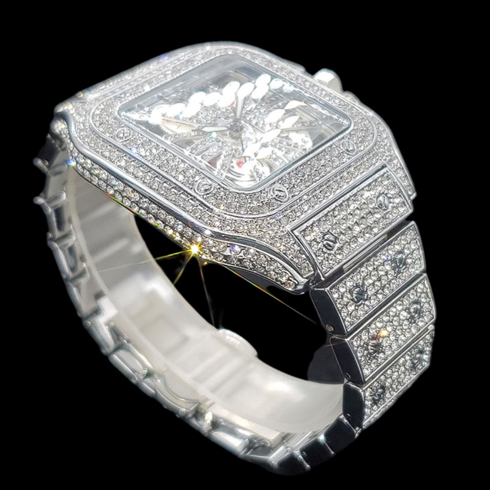 Red Dial VVS Iced Out Diamond Designer Watch
