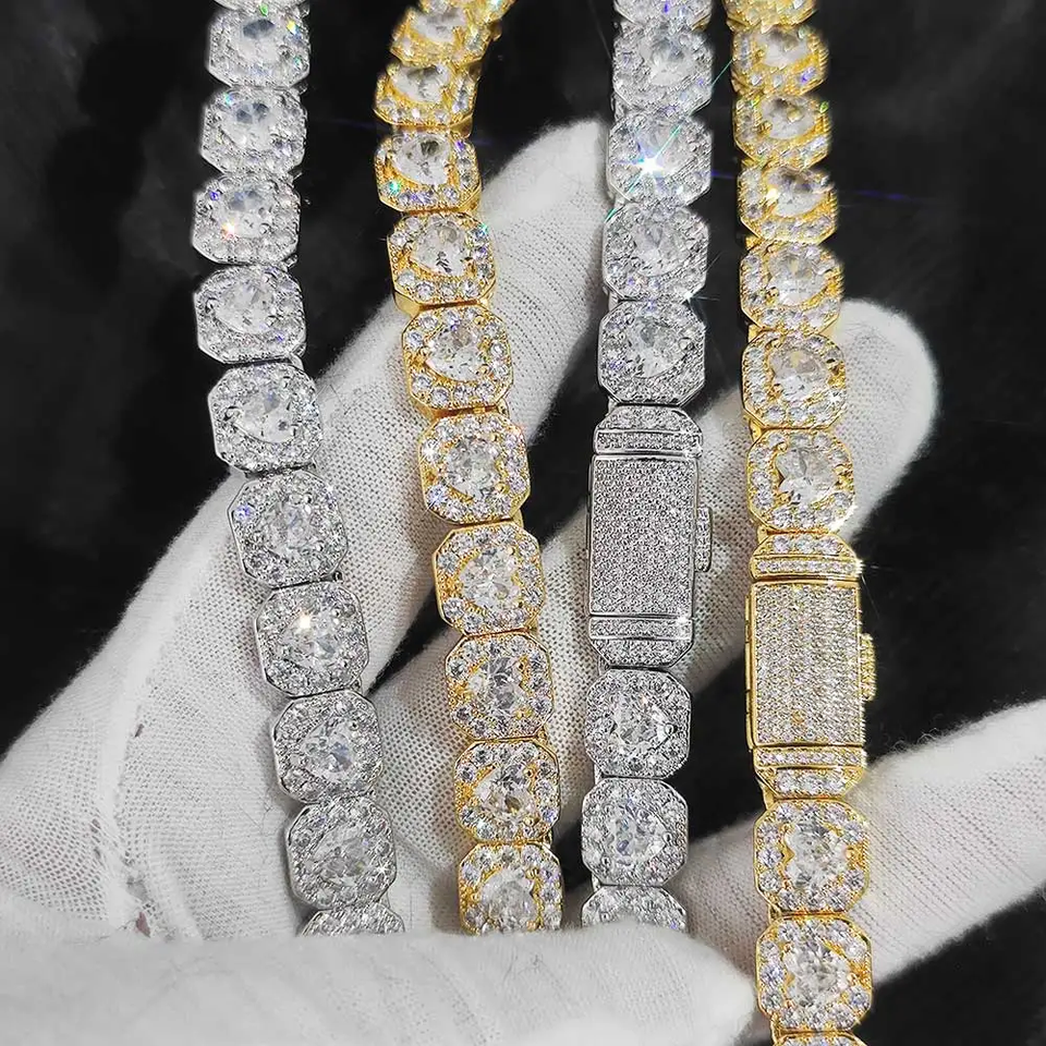 Chain 10/12MM Clustered Tennis for Men Necklace Hip Hop Iced Out Zirconia Brass - Image 5